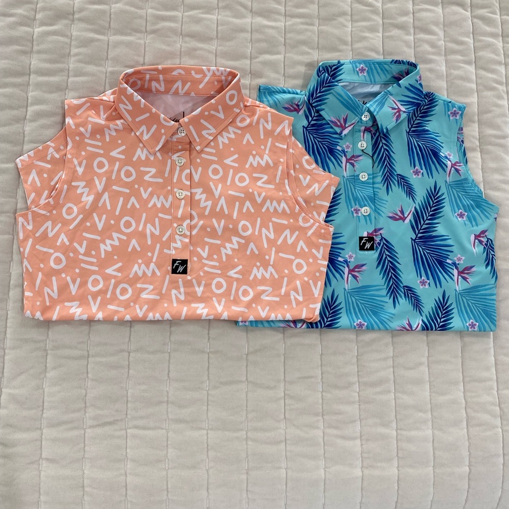 Brand new sleeveless golf tops